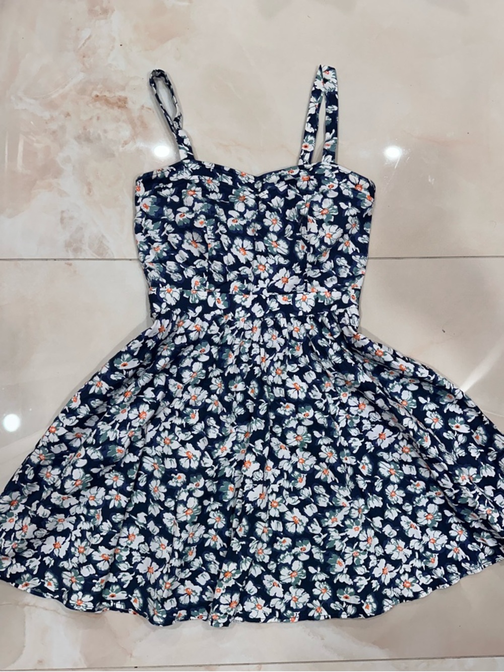 Pink Martini Navy Floral Spaghetti-Strap Sundress- the ideal dress for summer!